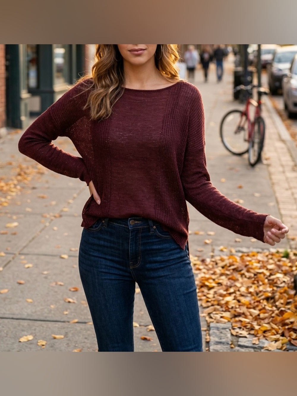 Wine Colored Sweater.